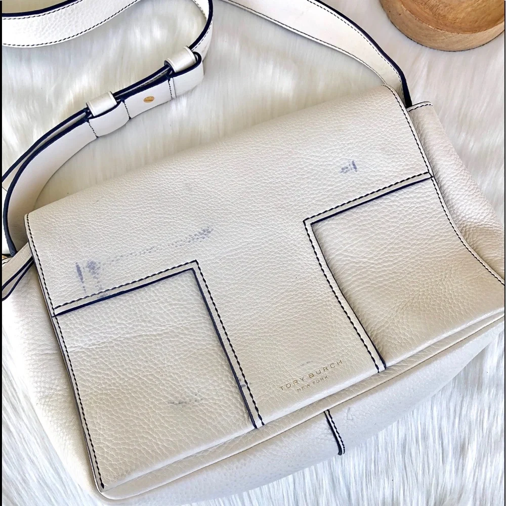 Tory Burch Block-T Pebbled Savannah Satchel
